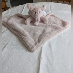Oeko-Tex Plush Elephant Security Blanket Lovey. Pink . Plush Velvety Touch.